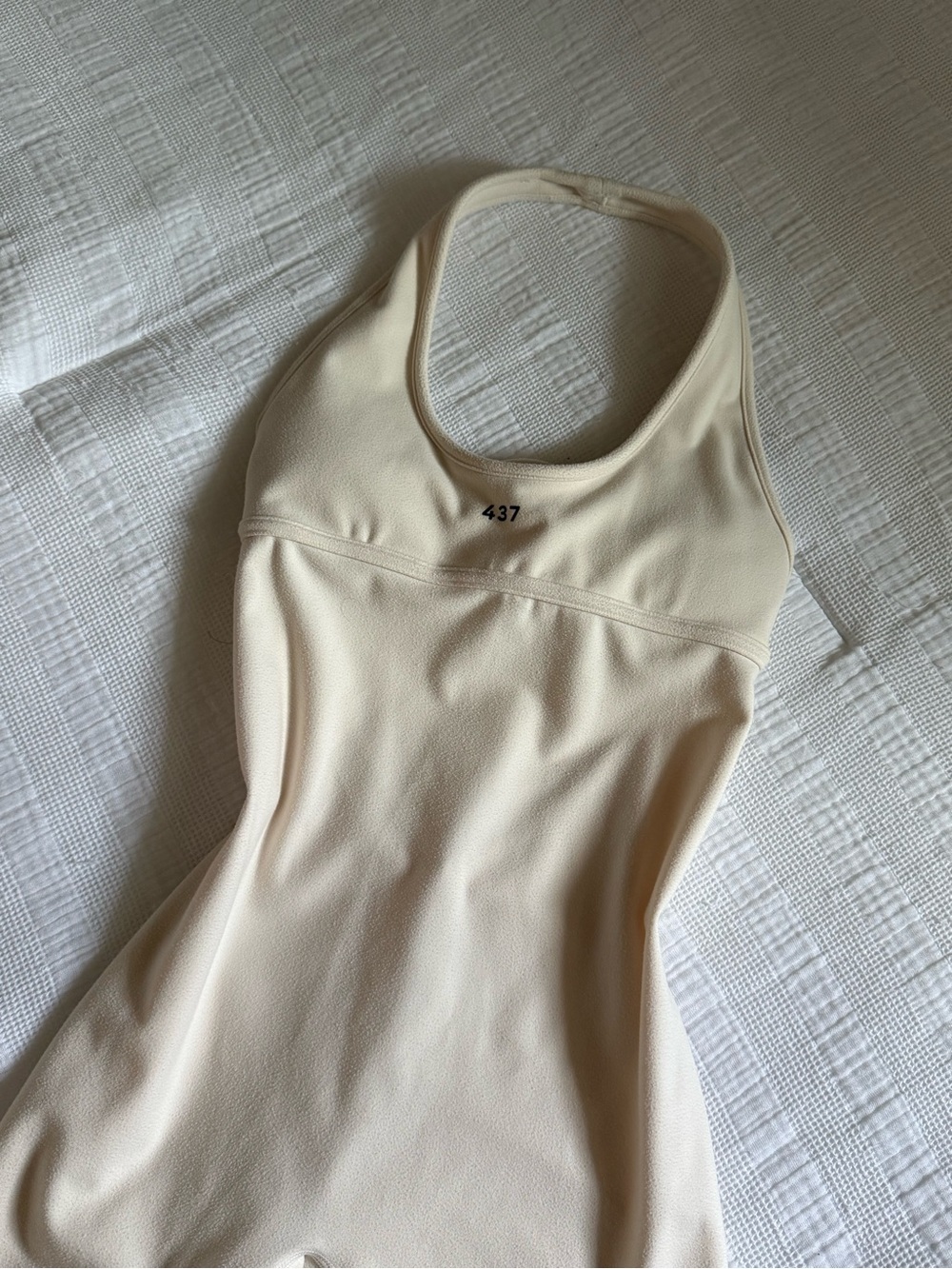 437 Women’s Cream Racerback Bodysuit